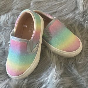 The Children’s Place Pastel Rainbow Glitter Slip-Ons Size 7 Toddler